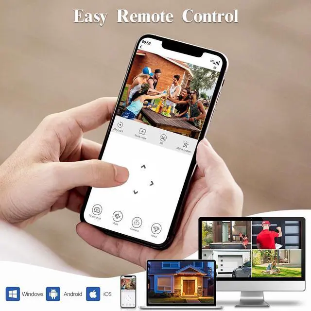 Alt view image 7 of 7 - Security Wireless Network Video Recorder NVR System for Home Surveillance/Monitor Camera Systems,Built-in WiFi Recorders,Local Storage,Support 10-Channel, 3K 5MP Work with IP Cameras