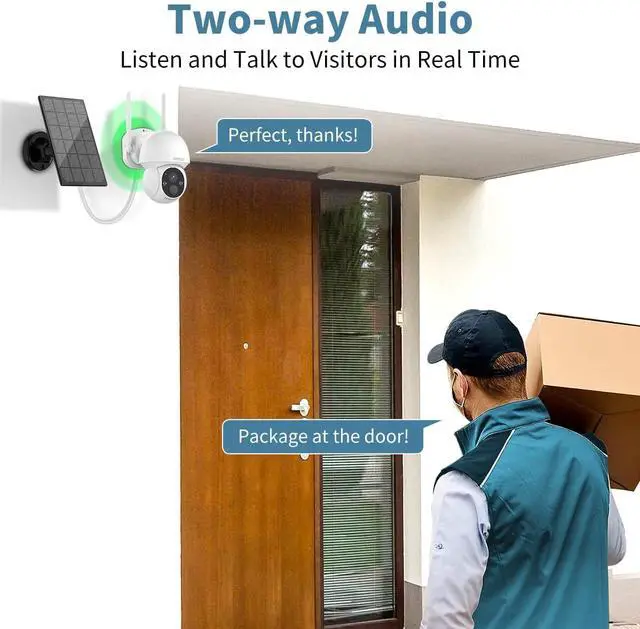 Alt view image 3 of 7 - OHWOAI Solar Powered Battery PTZ Cameras, Extend Camera for Outdoor Wireless Camera System, Wi-Fi Video Surveillance for Home Security