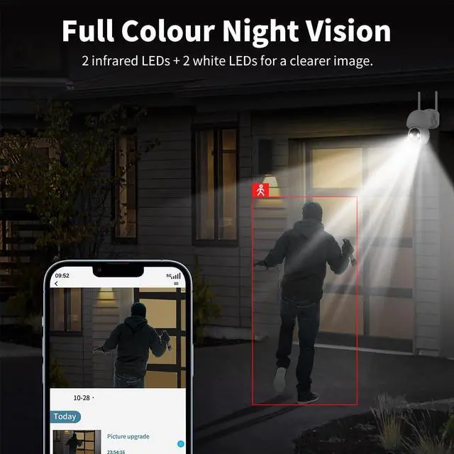 Alt view image 7 of 7 - OHWOAI Solar Powered Battery PTZ Cameras, Extend Camera for Outdoor Wireless Camera System, Wi-Fi Video Surveillance for Home Security