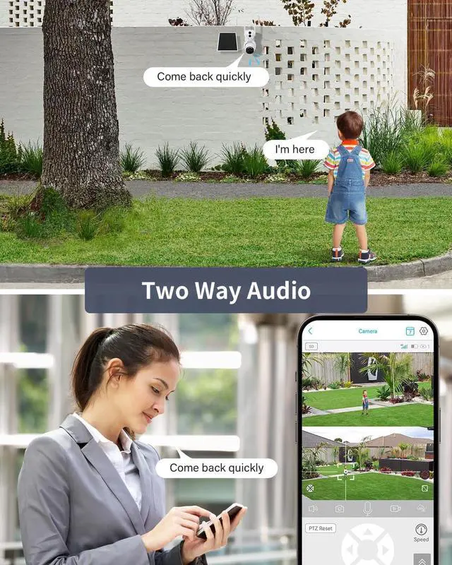 Alt view image 7 of 7 - Jennov No WiFi Security Camera Wireless Outdoor, Dual Lens Linkage 4G Cellular Security Camera with Solar Panel, 360° View, Auto Tracking, PIR Detection, Color Night Vision, 300MB SIM Card