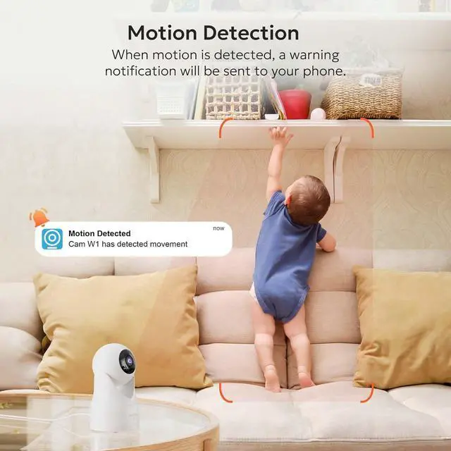Alt view image 3 of 7 - owltron Indoor Pan/Tilt Security Camera 2K, Smart Camera for Home Security with Motion Detection, 2.4G WiFi Camera with Phone APP, Baby/Pet Camera with IR Night Vision & Two Way Talk