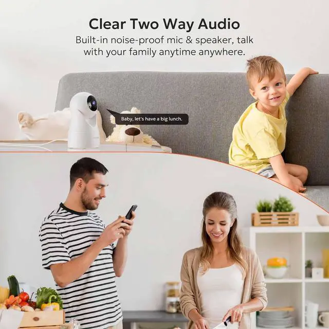 Alt view image 7 of 7 - owltron Indoor Pan/Tilt Security Camera 2K, Smart Camera for Home Security with Motion Detection, 2.4G WiFi Camera with Phone APP, Baby/Pet Camera with IR Night Vision & Two Way Talk