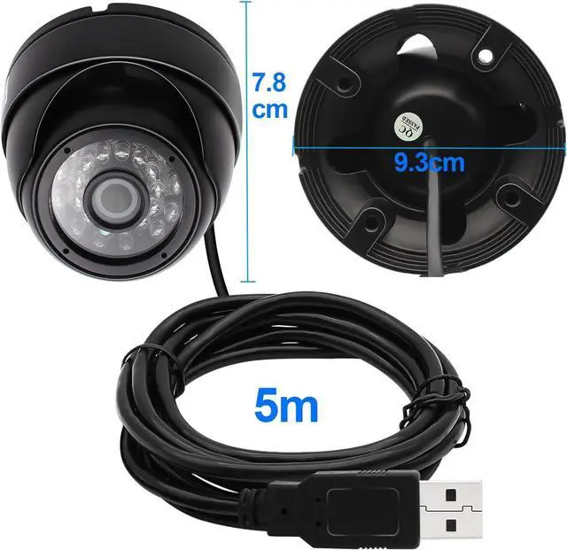 Alt view image 7 of 7 - Gadpiparty MMlove 1080P USB Dome Camera 2MP 30FPS 82ft Day & Night Vision USB Security Camera 3.6mm Wide Angle Surveillance Camera Waterproof Outdoor Indoor Metal Housing PC Webcam for Business/Home/