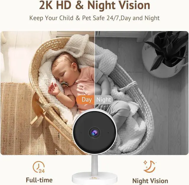 Alt view image 6 of 7 - Girafit 2K Window Camera (2 Pack)+5GHz & 2.4GHz Indoor Camera (1 Pack)