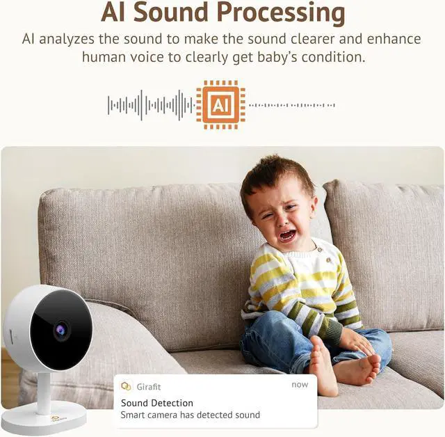 Alt view image 7 of 7 - Girafit 2K Window Camera (2 Pack)+5GHz & 2.4GHz Indoor Camera (1 Pack)