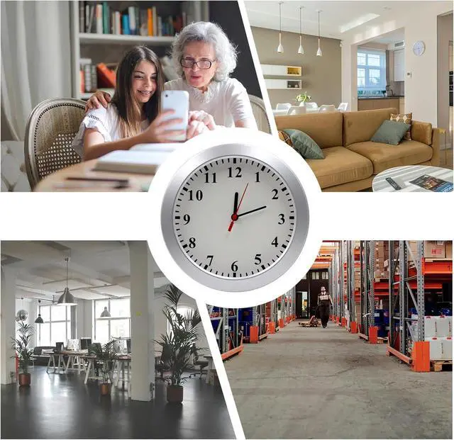 Alt view image 5 of 5 - Hidden Camera Detector Wall Clock 1080P No WiFi Security Camera Nanny Cams Video Recorder with Motion Detection, No Audio Home/Office Surveillance