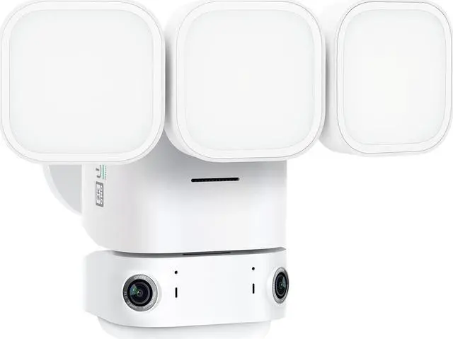 Main image of winees Floodlight Camera, 2K HD Dual-Lens Outdoor Security Camera, 180 Degree Panoramic Motion Detection, 3000 Lumens, Color Night Vision, 110dB Siren, 2-Way Audio (White)