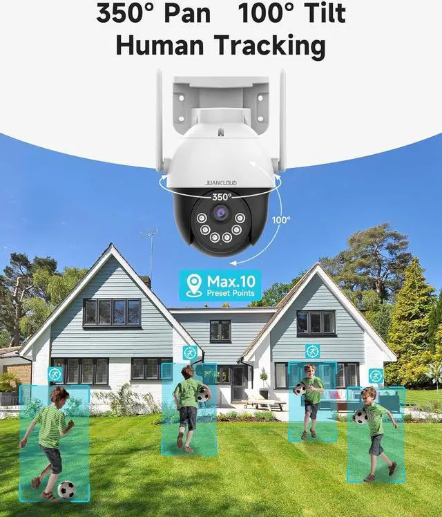 Alt view image 5 of 7 - 4G LTE Cellular Outdoor Security Camera 2K, No WiFi Needed, 360° Live View, Color Night Vision, PIR Motion Detection, Siren Alert & 2-Way Audio with 32GB SD & SIM Card