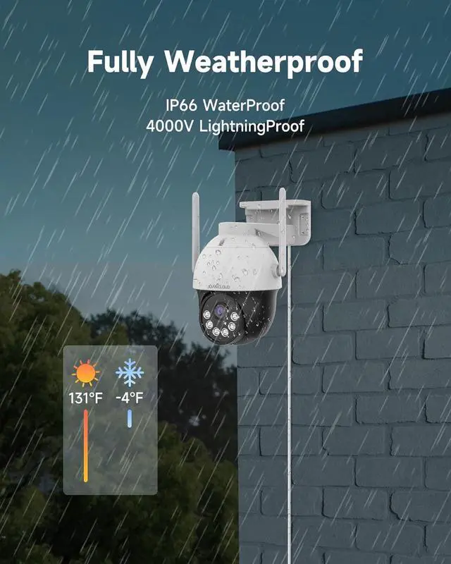 Alt view image 6 of 7 - 4G LTE Cellular Outdoor Security Camera 2K, No WiFi Needed, 360° Live View, Color Night Vision, PIR Motion Detection, Siren Alert & 2-Way Audio with 32GB SD & SIM Card