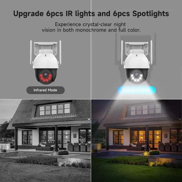 Alt view image 4 of 7 - 4G LTE Cellular Outdoor Security Camera 2K, No WiFi Needed, 360° Live View, Color Night Vision, PIR Motion Detection, Siren Alert & 2-Way Audio with 32GB SD & SIM Card