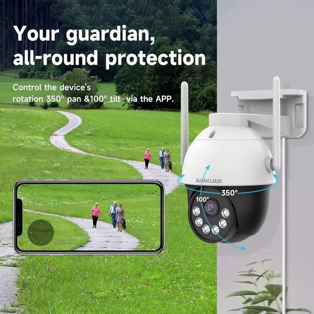 Alt view image 7 of 7 - 4G LTE Cellular Outdoor Security Camera 2K, No WiFi Needed, 360° Live View, Color Night Vision, PIR Motion Detection, Siren Alert & 2-Way Audio with 32GB SD & SIM Card