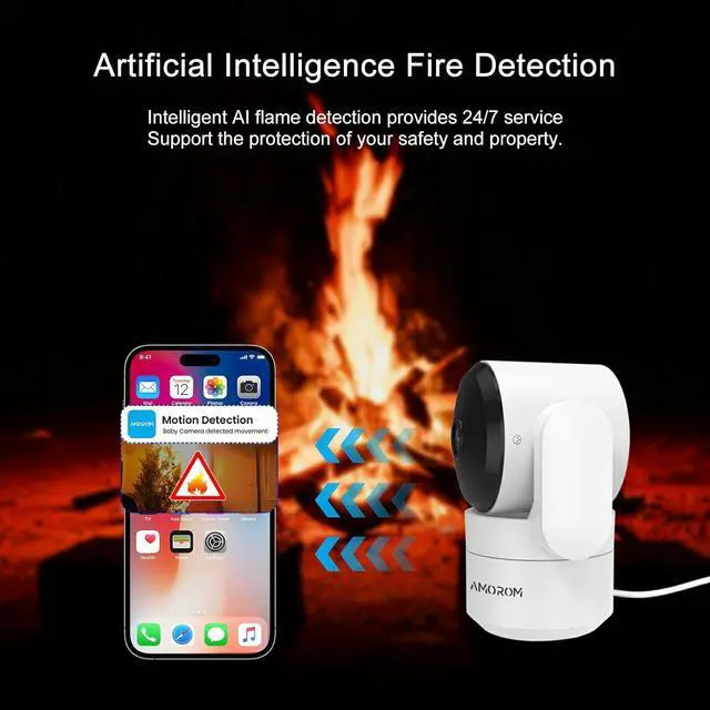 Alt view image 6 of 7 - 5/2.4G Wi-Fi Indoor Camera 2 Pack,2K Home Security Camera,360-Degree Pet Camera with Phone App,Night Vision Pan-Tilt Dog Camera,Baby Monitor with AI Motion Detection,Cloud & SD Card Storage