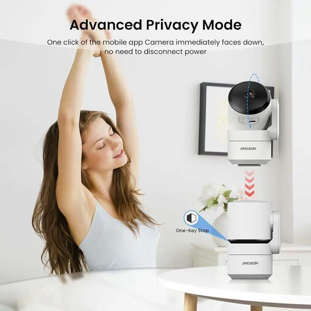 Alt view image 7 of 7 - 5/2.4G Wi-Fi Indoor Camera 2 Pack,2K Home Security Camera,360-Degree Pet Camera with Phone App,Night Vision Pan-Tilt Dog Camera,Baby Monitor with AI Motion Detection,Cloud & SD Card Storage