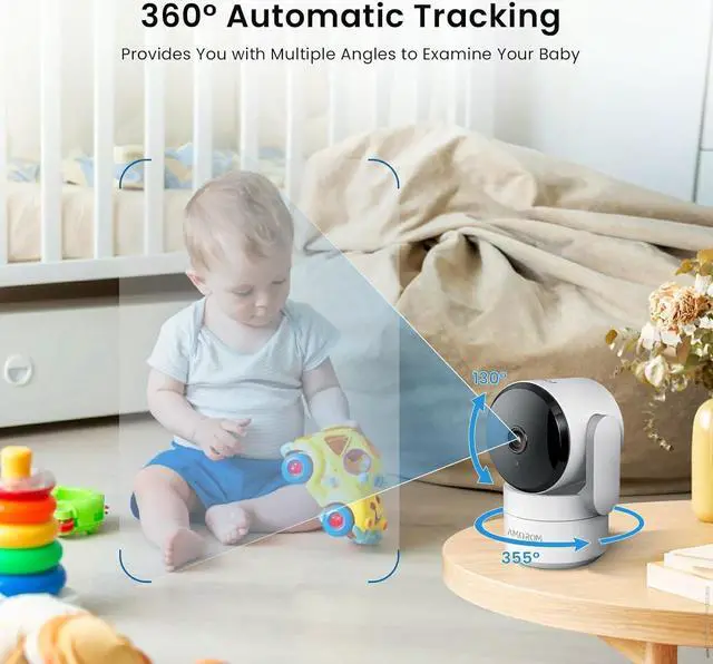 Alt view image 4 of 7 - 5/2.4G Wi-Fi Indoor Camera 2 Pack,2K Home Security Camera,360-Degree Pet Camera with Phone App,Night Vision Pan-Tilt Dog Camera,Baby Monitor with AI Motion Detection,Cloud & SD Card Storage