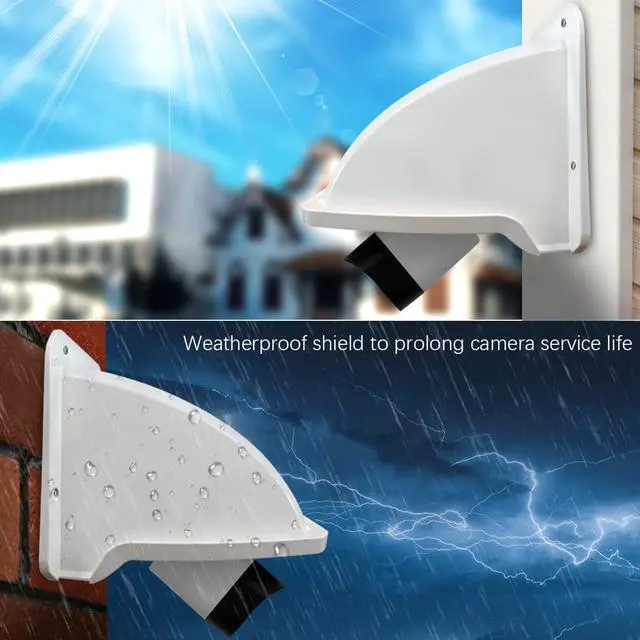 Alt view image 2 of 7 - Universal Security Camera Sun Rain Cover Shield Cover Shield for Surveillance Camera Protective Roof for Dome/Bullet Outdoor Camera (White)