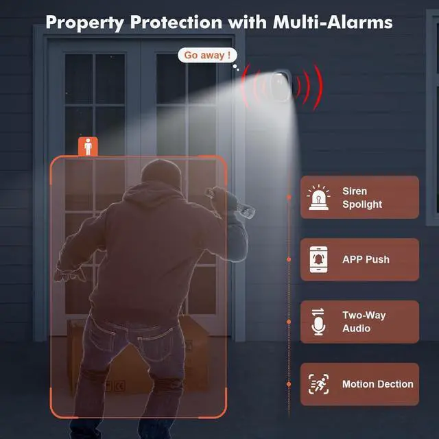 Alt view image 2 of 7 - Dzees Wireless Security Camera Outdoor with Magnetic Mount, 4MP Battery Powered Security Cameras Wireless Outdoor for Home Security, AI Motion Detection/2-Way Talk/Color Night Vision/Ip66/Cloud-2-Pack