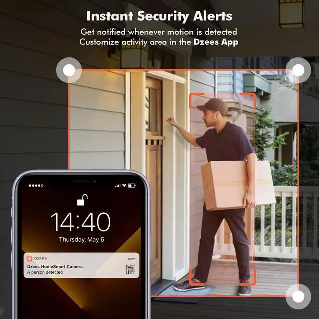 Alt view image 3 of 7 - Dzees Wireless Security Camera Outdoor with Magnetic Mount, 4MP Battery Powered Security Cameras Wireless Outdoor for Home Security, AI Motion Detection/2-Way Talk/Color Night Vision/Ip66/Cloud-2-Pack