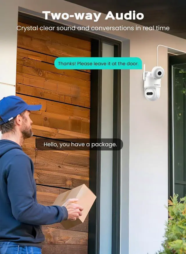 Alt view image 7 of 7 - Dual Lens Outdoor Security Camera, 3K/6MP PTZ Security Camera with Auto Tracking, WiFi Outdoor Cameras for Home Security, 3 Night Vision Modes, Two-Way Audio, IP66, Support Alexa