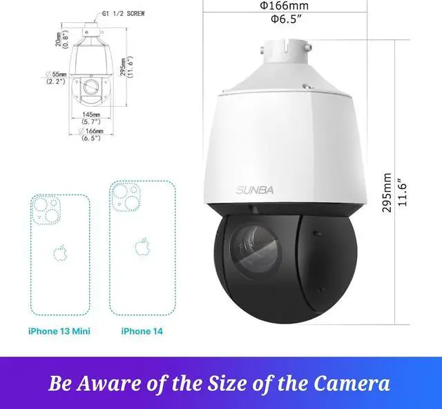 Alt view image 7 of 7 - SUNBA Auto Tracking PTZ Camera PoE+ Outdoor, 4MP 25X Optical Zoom Smart Security Dome, RTMP for YouTube Live Streaming, Two-Way Audio and Long Range Infrared Night Vision (P525, Performance Series)