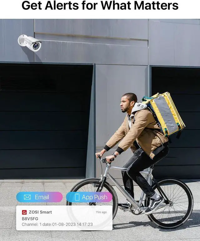 Alt view image 3 of 7 - Gadpiparty ZOSI H.265+ 16CH Security Camera System with AI Human Vehicle Detection, 16CH DVR with 4TB HDD for 7/24 Record, 16 x 1080p CCTV Camera Outdoor Indoor with 80ft Night Vision°Wide Angle, 90°