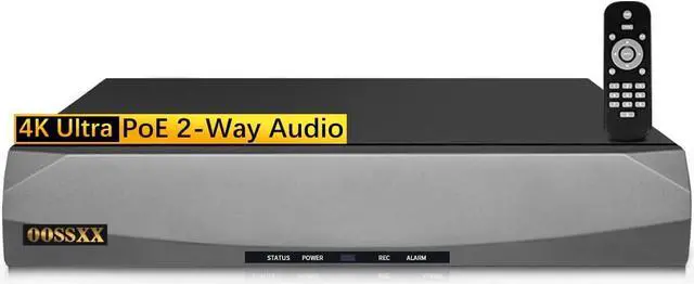Main image of OOSSXX 8.0/4K Megapixel 8-Channel POE NVR Network Video Recorder, Supports up to 8 x 8MP/4K IP Cameras, Max 8 TB Hard Drive (HDD Not Included)