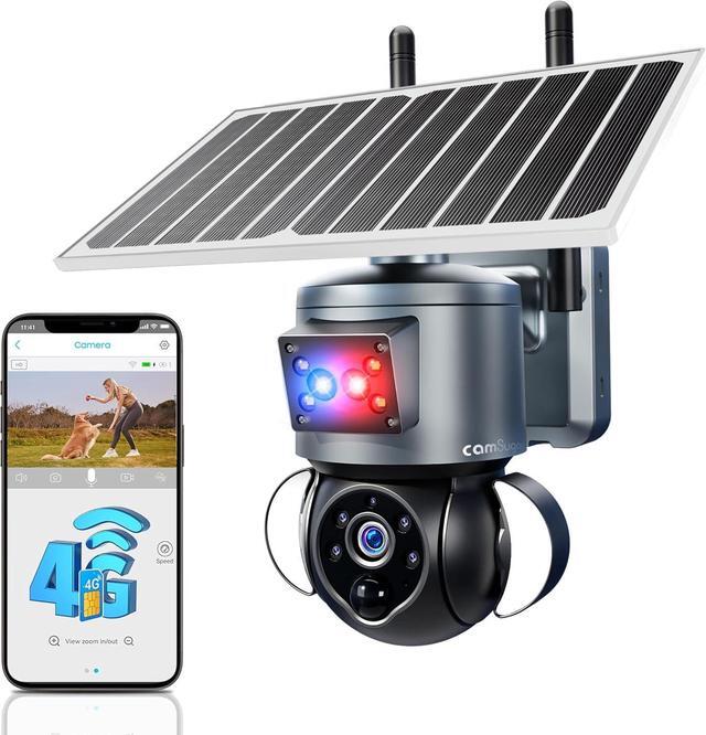 Main image of 4G LTE celluar Security Camera with Sim Card 2K 4MP Solar Powered Security Cameras Wireless Outdoor no WiFi Needed Night Vision 360 PTZ Motion Sensor floodlight Camera for Home Security Waterproof