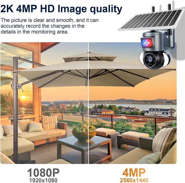 Alt view image 2 of 7 - 4G LTE celluar Security Camera with Sim Card 2K 4MP Solar Powered Security Cameras Wireless Outdoor no WiFi Needed Night Vision 360 PTZ Motion Sensor floodlight Camera for Home Security Waterproof
