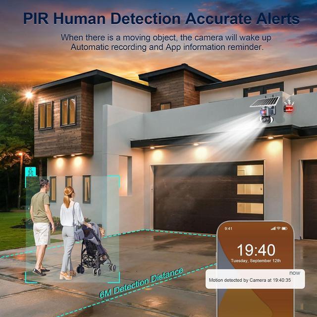 Alt view image 3 of 7 - 4G LTE celluar Security Camera with Sim Card 2K 4MP Solar Powered Security Cameras Wireless Outdoor no WiFi Needed Night Vision 360 PTZ Motion Sensor floodlight Camera for Home Security Waterproof