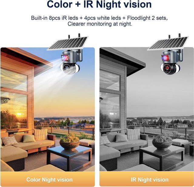Alt view image 4 of 7 - 4G LTE celluar Security Camera with Sim Card 2K 4MP Solar Powered Security Cameras Wireless Outdoor no WiFi Needed Night Vision 360 PTZ Motion Sensor floodlight Camera for Home Security Waterproof