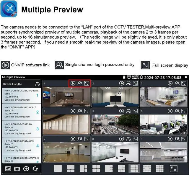 Alt view image 7 of 7 - IP Camera Tester with PoE,  CCTV Camera Test CVI TVI AHD SDI Analog Camera Test 5.4inch Touchscreen Cable Tracer RJ45 Cable TDR Test RS485 HDMI in VGA in (IPC-5200C Plus)