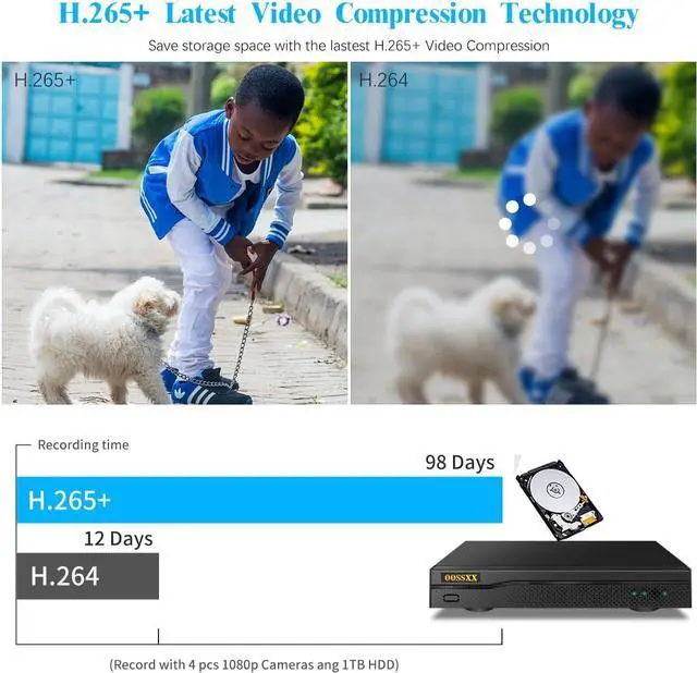 Alt view image 7 of 7 - OOSSXX 8.0/4K Megapixel 8-Channel POE NVR Network Video Recorder, Supports up to 8 x 8MP/4K IP Cameras, Max 8 TB Hard Drive (HDD Not Included)