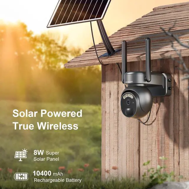 Alt view image 3 of 7 - No WiFi Security Camera No Internet Needed, Security Cameras Wireless Outdoor, Solar Camera Outdoor Wireless for Home Security, Human Motion Sensor, 360 PTZ, 2K Color Night Vision, IP66, (US Version)