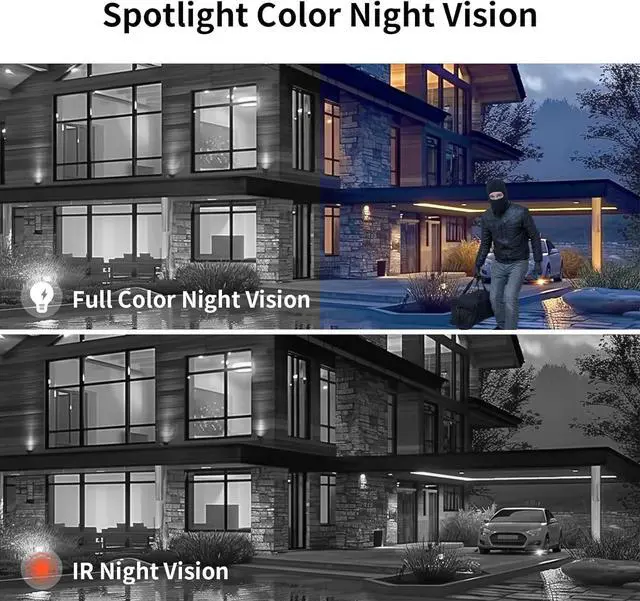 Alt view image 6 of 7 - Security Camera Wireless Outdoor, 4MP WLAN Solar Security Camera, Battery Powered 360°PTZ Surveillance Camera with Solar Panel, Color Night Vision/PIR Motion Detection/2.4GHz