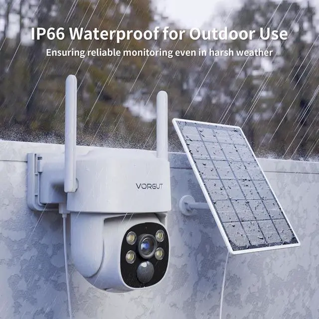 Alt view image 7 of 7 - Security Camera Wireless Outdoor, 4MP WLAN Solar Security Camera, Battery Powered 360°PTZ Surveillance Camera with Solar Panel, Color Night Vision/PIR Motion Detection/2.4GHz