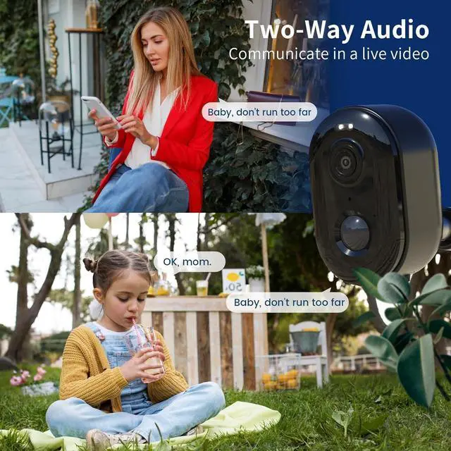 Alt view image 5 of 7 - Gadpiparty Security Cameras Wireless Outdoor, Battery Powered 2k Color Night Vision, AI Motion Detection,IP66 Weatherproof, 2-Way Talk, SD/Cloud Storage,Cameras for Home Security-2 Pack