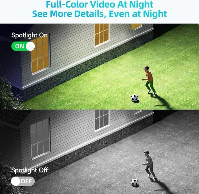 Alt view image 4 of 6 - Solar Camera Outdoor Wireless: 360°Security Cameras for Home Security 2.4G WiFi Outdoor Camera Solar/Battery Powered, Pan & Tilt with Full Color Night Vision 2-Way Talk,Cloud/SD Storage