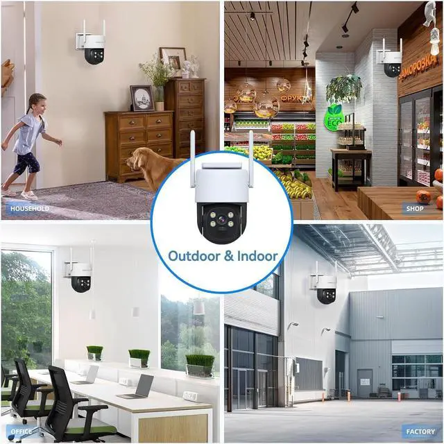 Alt view image 5 of 6 - Solar Camera Outdoor Wireless: 360°Security Cameras for Home Security 2.4G WiFi Outdoor Camera Solar/Battery Powered, Pan & Tilt with Full Color Night Vision 2-Way Talk,Cloud/SD Storage