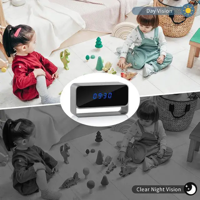 Alt view image 2 of 7 - Clock Camera with WiFi and Bluetooth, Full HD 1080P Wireless Indoor Security Camera