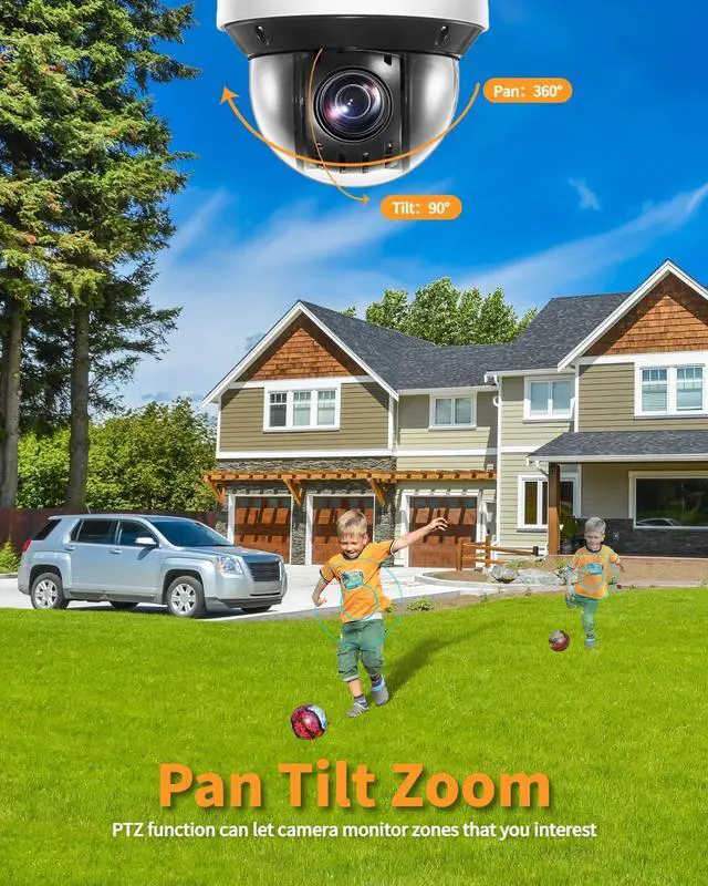 Alt view image 2 of 7 - 4MP PTZ IP Camera with Auto Tracking, PoE PTZ Network Camera with 25X Optical Zoom, 16X Digital Zoom, DarkFighter, Human/Vehicle Detection, 2DE4A425IWG-E (International English Version)