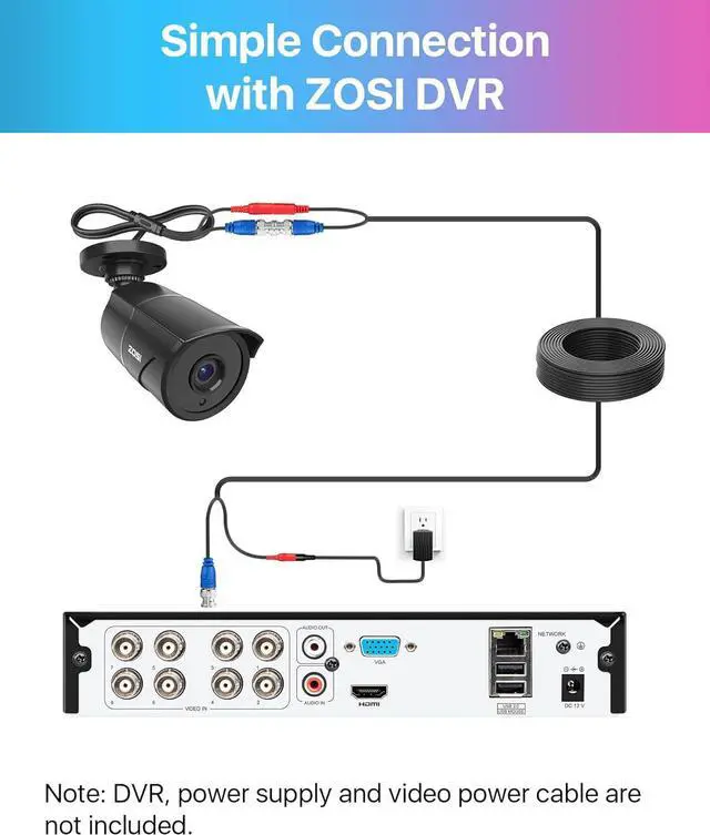 Alt view image 5 of 7 - ZOSI 4 Pack 1080p Home Security Cameras with Audio Recording,Built-in Microphone,2MP 1920TVL HD-TVI Outdoor Indoor CCTV Cameras with 120ft IR Night Vision Weatherproof Surveillance Bullet Camera