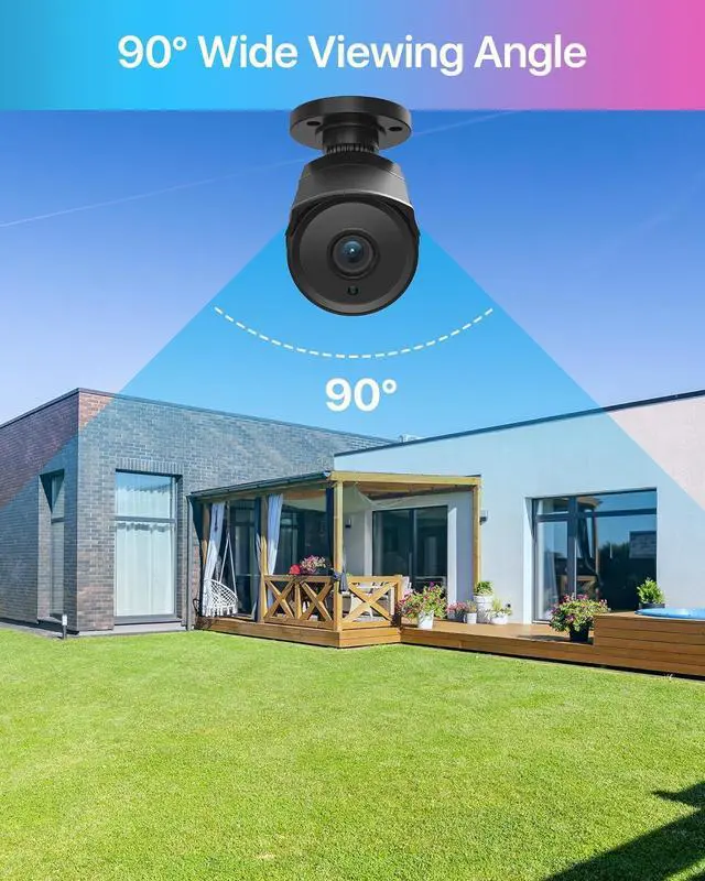 Alt view image 6 of 7 - ZOSI 4 Pack 1080p Home Security Cameras with Audio Recording,Built-in Microphone,2MP 1920TVL HD-TVI Outdoor Indoor CCTV Cameras with 120ft IR Night Vision Weatherproof Surveillance Bullet Camera