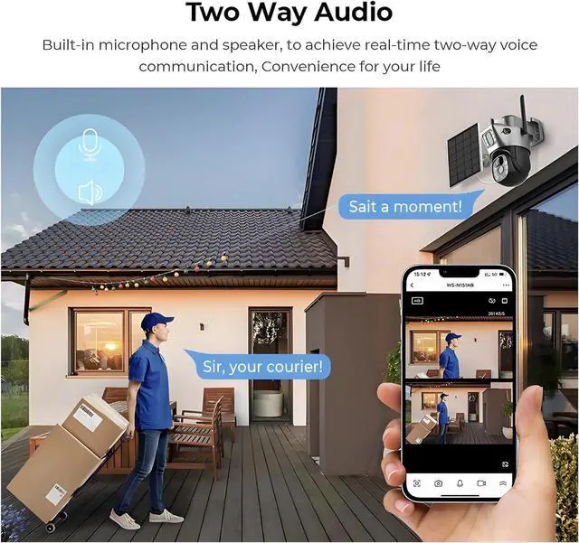 Alt view image 3 of 7 - Solar Camera 4G Sim Outdoor Surveillance Dual Lens WiFi 8MP 4K PTZ Solar Panel 360 Wireless Security Protection IP Cameras(4G Cam Add 64G)