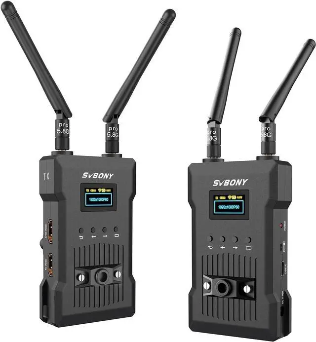 Main image of SVBONY ST1 Wireless HDMI Transmitter and Receiver, 4K Wireless Video Transmitter and Receiver, 984FT&0.06s Latency, Wireless Video Transmission System for Live Streaming, TV Show, Filmmaking (1TX+1RX)