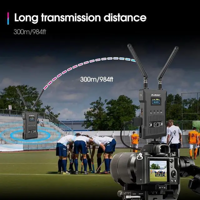 Alt view image 3 of 7 - SVBONY ST1 Wireless HDMI Transmitter and Receiver, 4K Wireless Video Transmitter and Receiver, 984FT&0.06s Latency, Wireless Video Transmission System for Live Streaming, TV Show, Filmmaking (1TX+1RX)