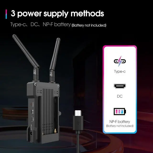 Alt view image 7 of 7 - SVBONY ST1 Wireless HDMI Transmitter and Receiver, 4K Wireless Video Transmitter and Receiver, 984FT&0.06s Latency, Wireless Video Transmission System for Live Streaming, TV Show, Filmmaking (1TX+1RX)