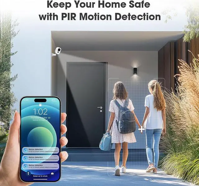 Alt view image 6 of 7 - Gadpiparty WiFi+4G Security Alarm System, DIY Alarm Kit with Outdoor Security Camera Wireless 3MP Battery Camera for Home Surveillance