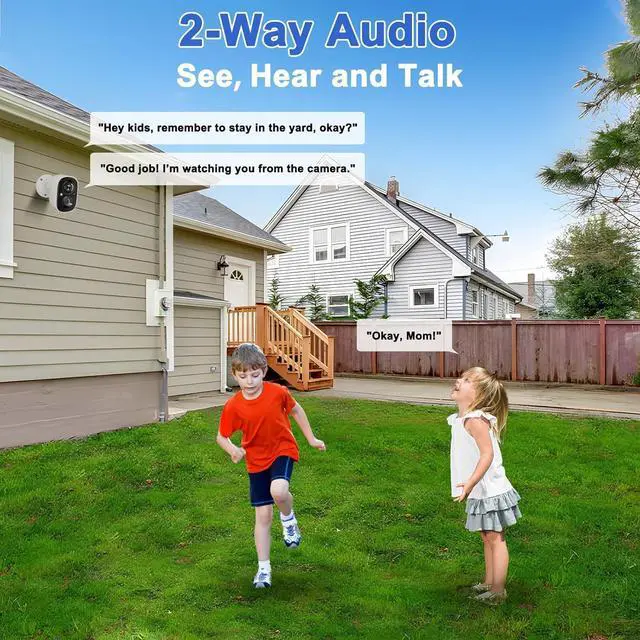 Alt view image 5 of 7 - 2-Pack Security Cameras Wireless Outdoor, 2K Battery Powered WiFi Cameras for Home Security with AI Motion Detection, Color Night Vision, Spotlight, Siren, Waterproof, SD/Cloud Storage