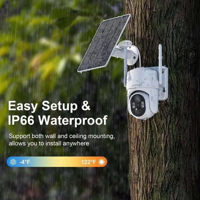 Alt view image 7 of 7 - 4G LTE Cellular Security Camera, No WiFi Security Camera Outdoor, Security Cameras Wireless Outdoor Solar Powered, 360° Live View, 2K HDR Color Night Vision, Smart Motion Sensor, Built in SIM Card