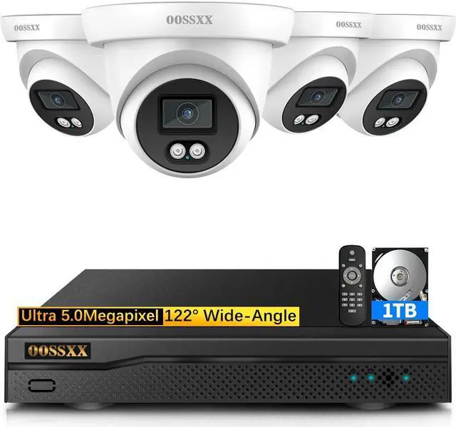 Main image of OOSSXX (5MP Definition Full HD Wired Security Camera System Outdoor Dome Home Video Surveillance Cameras CCTV Camera Security System Outside/Indoor Surveillance Video Equipment