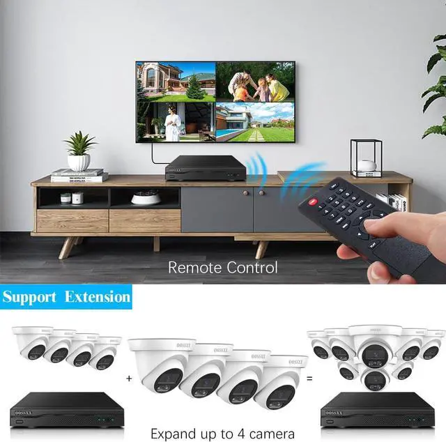 Alt view image 3 of 7 - OOSSXX (5MP Definition Full HD Wired Security Camera System Outdoor Dome Home Video Surveillance Cameras CCTV Camera Security System Outside/Indoor Surveillance Video Equipment